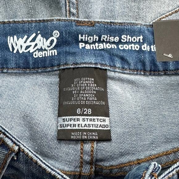 Mossimo Women’s High Rise Crochet Hem Denim Shorts Size 6 NWT Blue - Picture 11 of 13